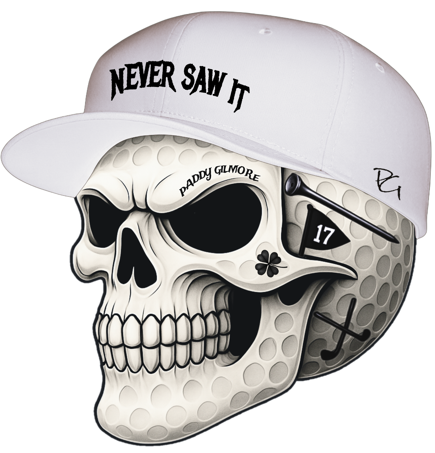 WHT/BLK SKULL