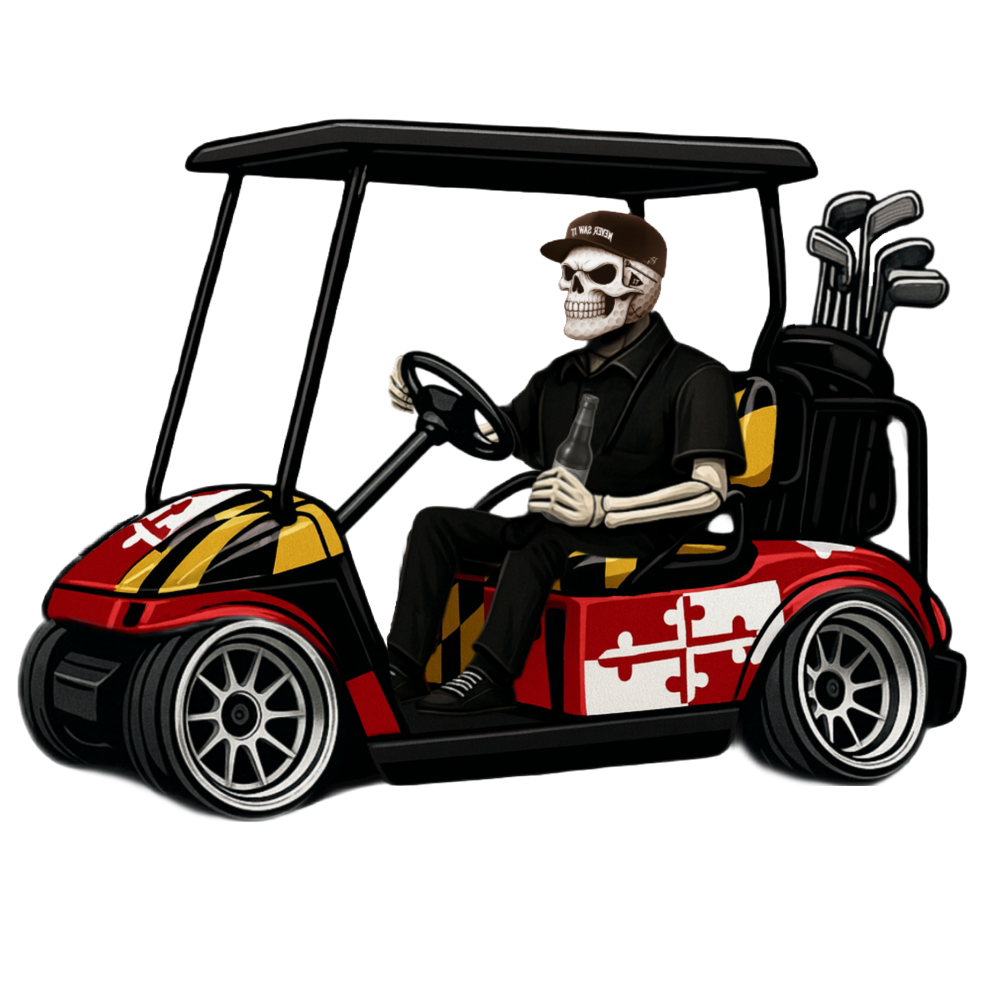 Maryland Flag Lowrider Golf Cart
