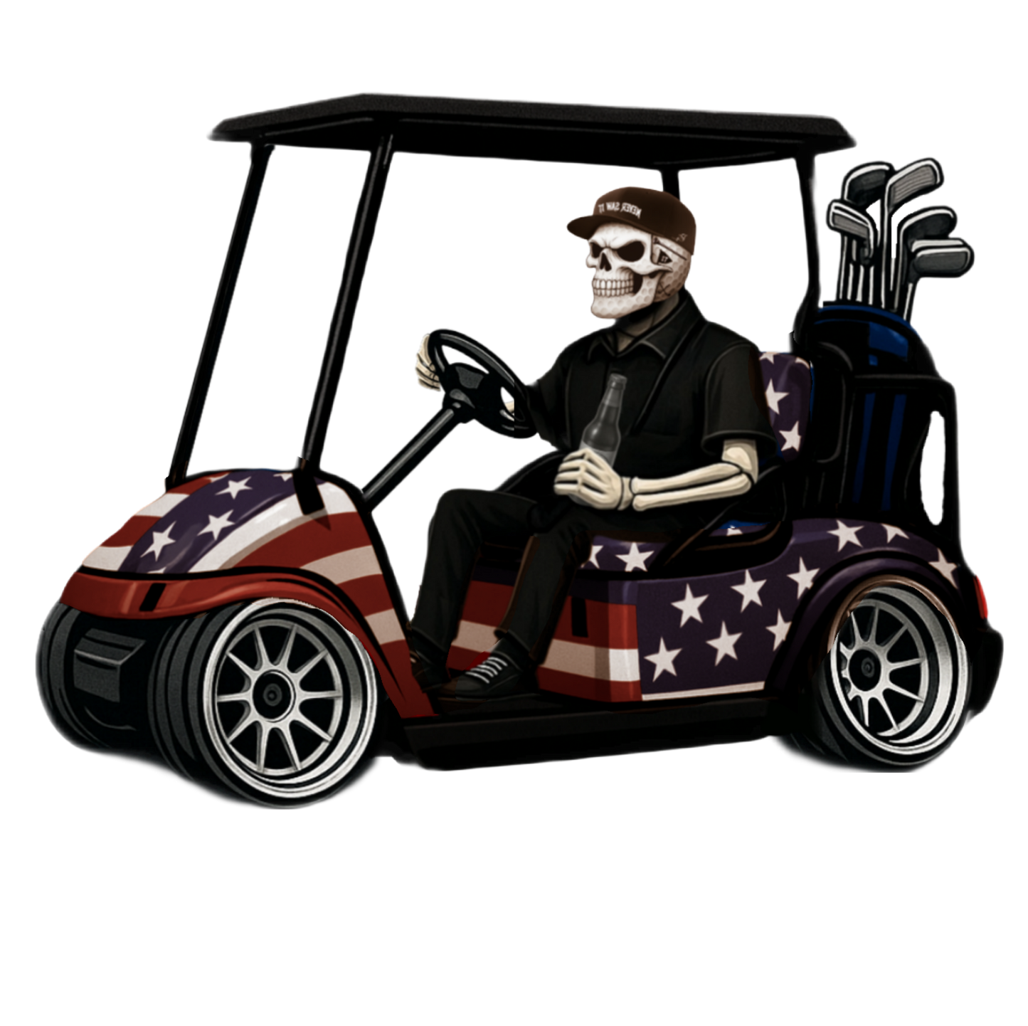 American Flag Lowrider Golf Cart