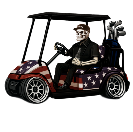 American Flag Lowrider Golf Cart